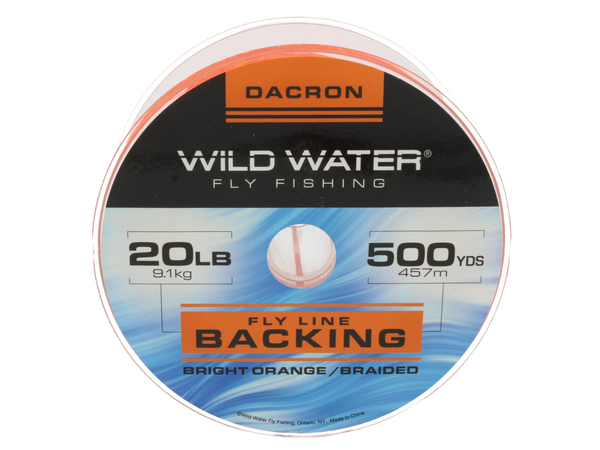 Wild Water Fly Fishing Braided Dacron Backing Spool, 20# 500 yards, Bright Orange | SendIt Sailing