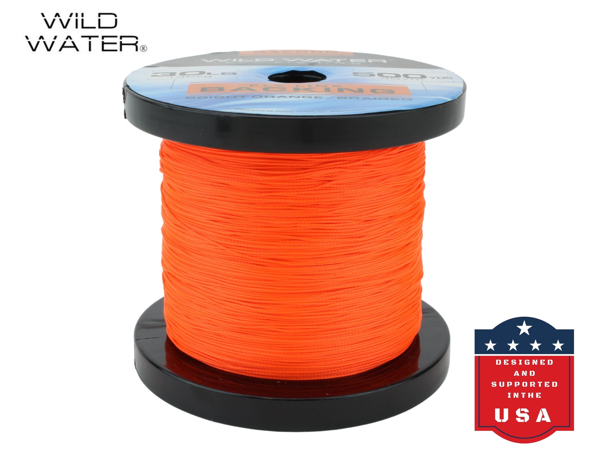 Wild Water Fly Fishing Braided Dacron Backing Spool, 30# 500 yards, Bright Orange | SendIt Sailing