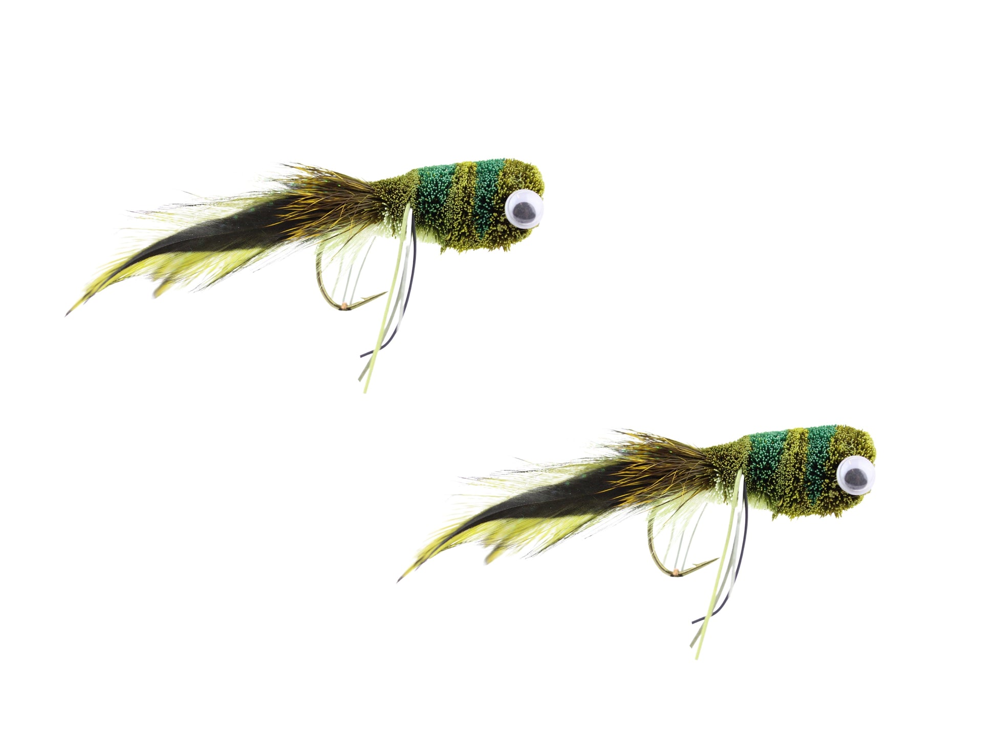 Wild Water Fly Fishing Deer Hair Frog Bass Bug Popper, Size 2 (Qty 2) | SendIt Sailing