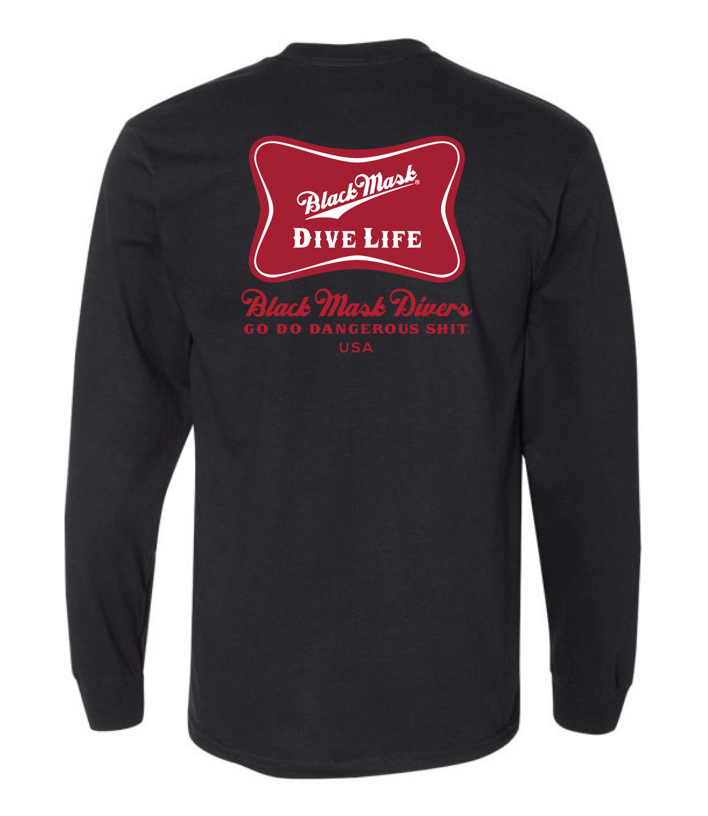 Black Mask Divers Dive Life Long Sleeve T BLACK