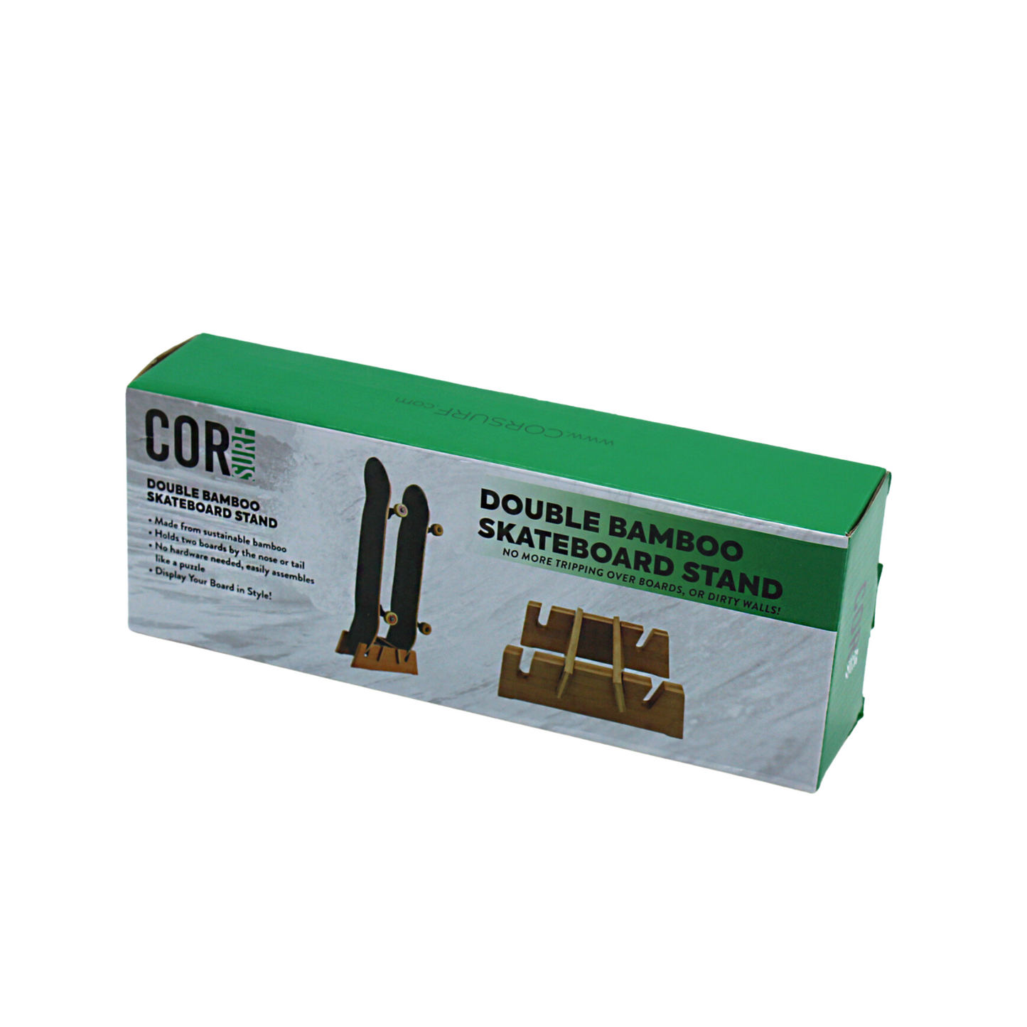 Double Bamboo Skateboard Floor Stand