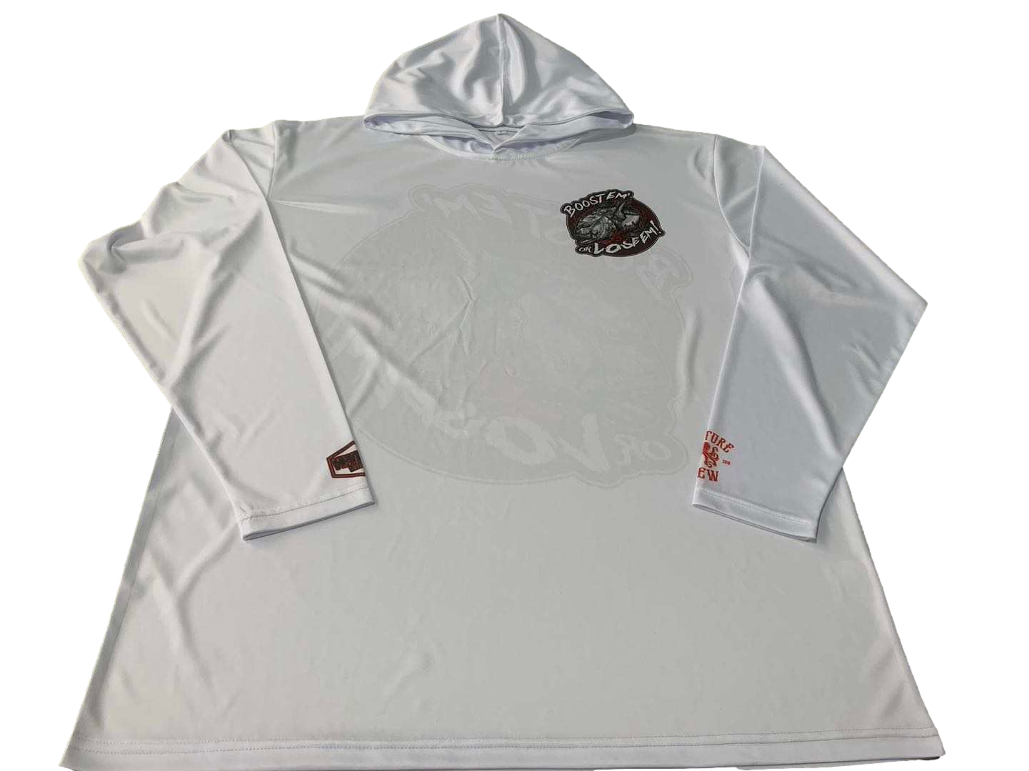 Boost Em Or Lose Em White Bloody Dri Fit Hoodie (Adult/Keiki)