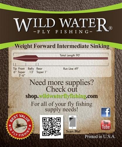 Wild Water Fly Fishing Weight Forward 7 Weight Intermediate Sinking Fly Line | SendIt Sailing