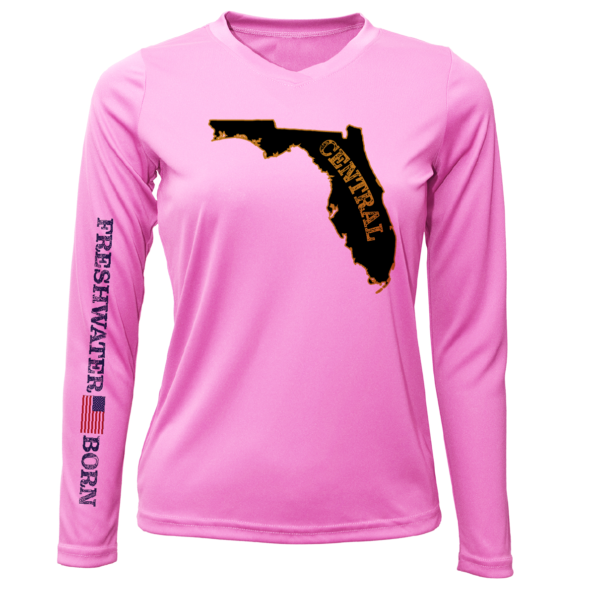 UCF Black and Gold Freshwater Born Women's LS UPF 50+ Dry-Fit Shirt