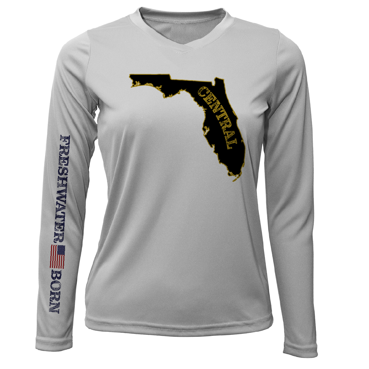 UCF Black and Gold Freshwater Born Women's LS UPF 50+ Dry-Fit Shirt