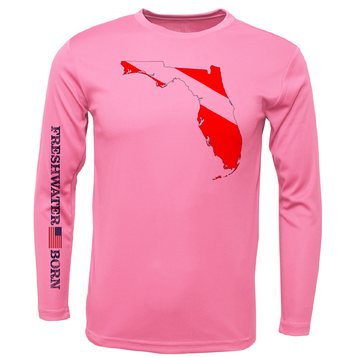 Florida Diver Freshwater Born Girl's Long Sleeve UPF 50+ Dry-Fit Shirt