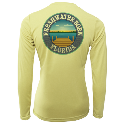 Miami Orange and Green Freshwater Born Women's Long Sleeve UPF 50+ Dry-Fit Shirt