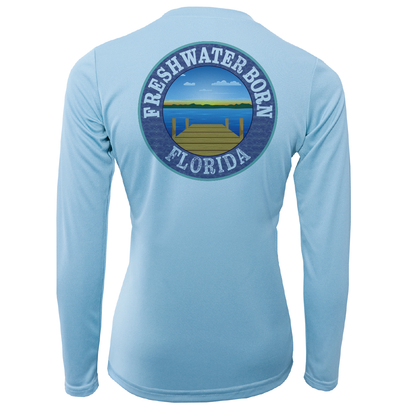 State of Florida USA Freshwater Born Women's Long Sleeve UPF 50+ Dry-Fit Shirt