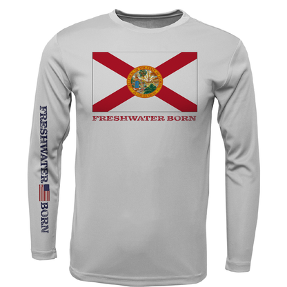 Florida Flag Freshwater Born Men's Long Sleeve UPF 50+ Dry-Fit Shirt