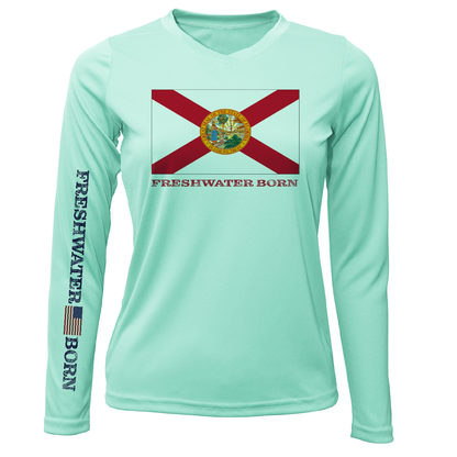 Florida Flag Freshwater Born Women's Long Sleeve UPF 50+ Dry-Fit Shirt