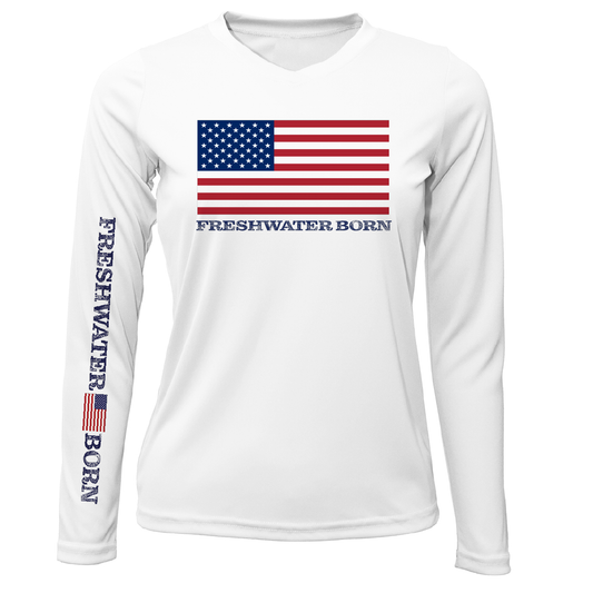 Michigan USA Freshwater Born Women's Long Sleeve UPF 50+ Dry-Fit Shirt