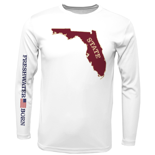 FSU Garnet and Gold Freshwater Born Boy's Long Sleeve UPF 50+ Dry-Fit Shirt