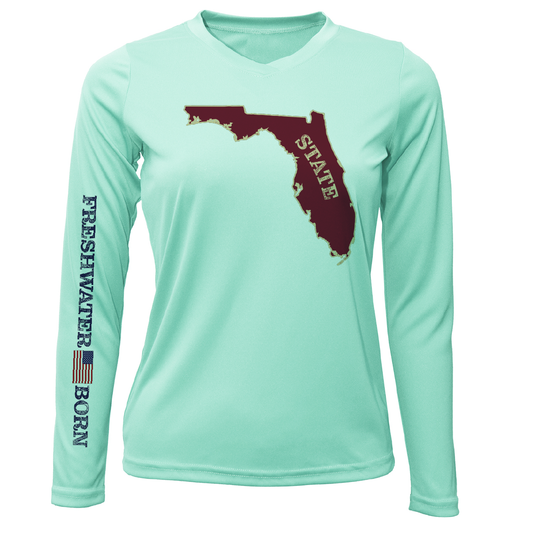 Garnet and Gold Freshwater Born Women's Long Sleeve UPF 50+ Dry-Fit Shirt