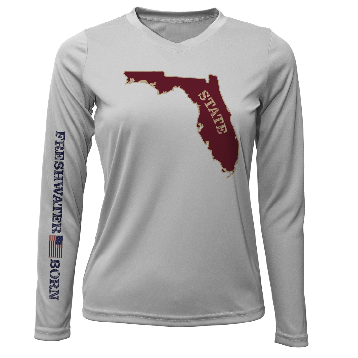 Garnet and Gold Freshwater Born Women's Long Sleeve UPF 50+ Dry-Fit Shirt