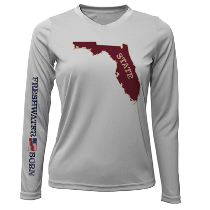 Garnet and Gold Freshwater Born Women's Long Sleeve UPF 50+ Dry-Fit Shirt