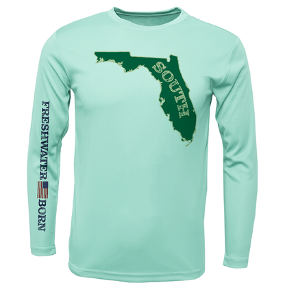USF Green and Gold Freshwater Born Men's Long Sleeve UPF50+ Dry-Fit Shirt