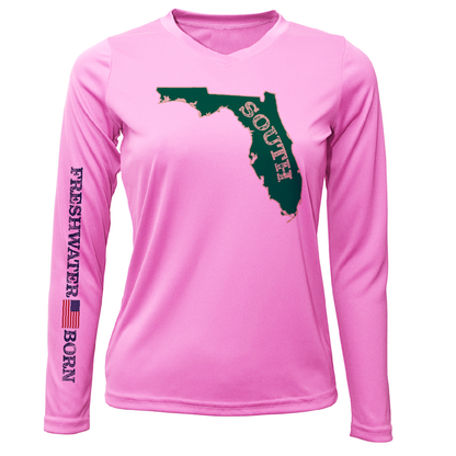 USF Green and Gold Freshwater Born Women's Long Sleeve UPF 50+ Dry-Fit Shirt
