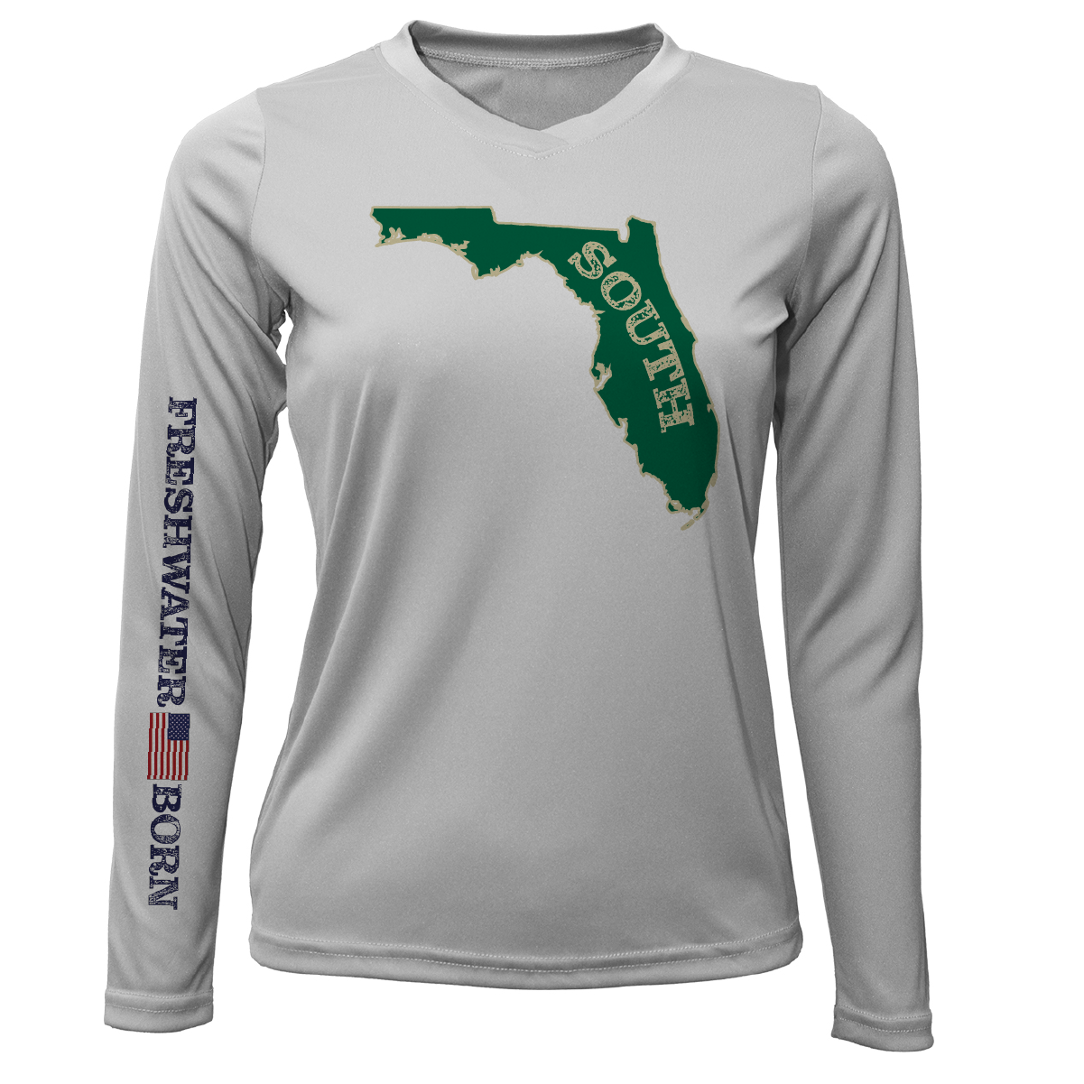 USF Green and Gold Freshwater Born Women's Long Sleeve UPF 50+ Dry-Fit Shirt