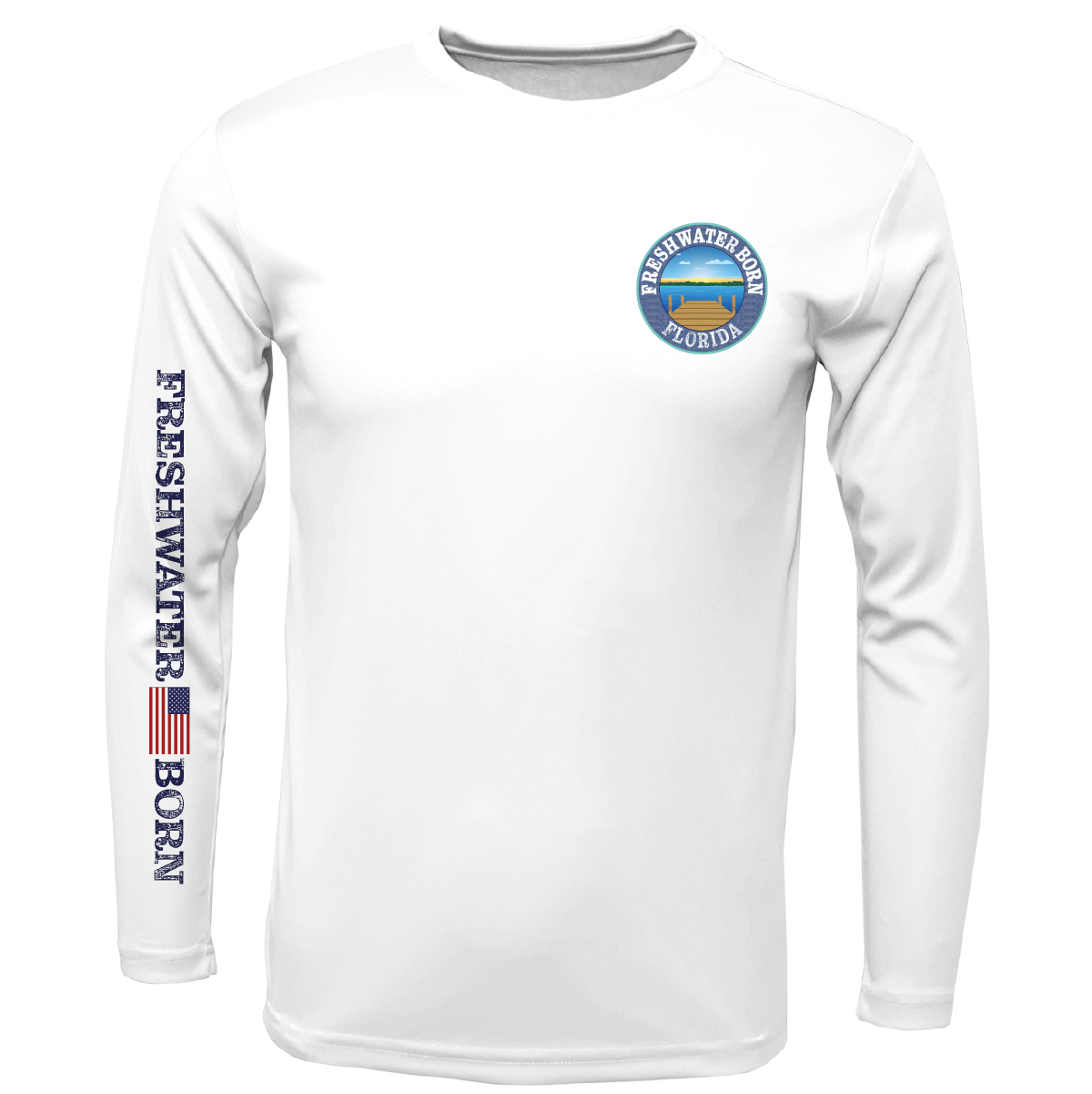 Florida Freshwater Born "All For Rum and Rum For All" Girl's Long Sleeve UPF 50+ Dry-Fit Shirt
