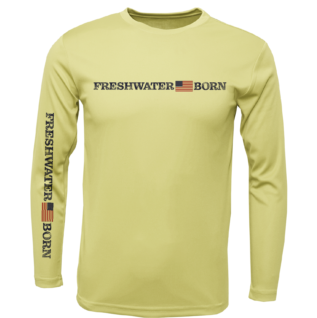 Michigan Freshwater Born Linear Logo Boy's Long Sleeve UPF 50+ Dry-Fit Shirt