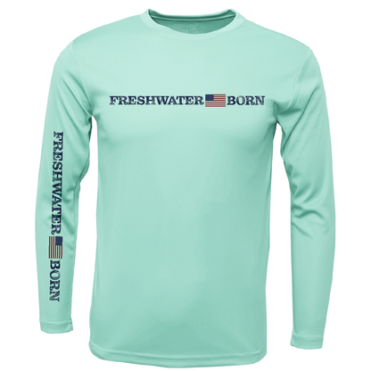 Michigan Freshwater Born Linear Logo Boy's Long Sleeve UPF 50+ Dry-Fit Shirt