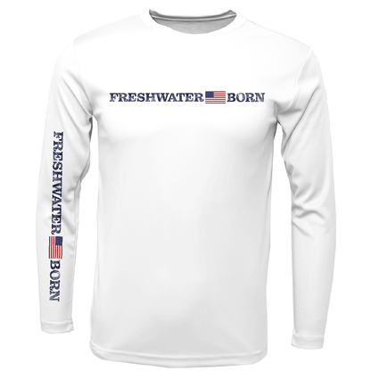 New York Freshwater Born Linear Logo Men's Long Sleeve UPF 50+ Dry-Fit Shirt
