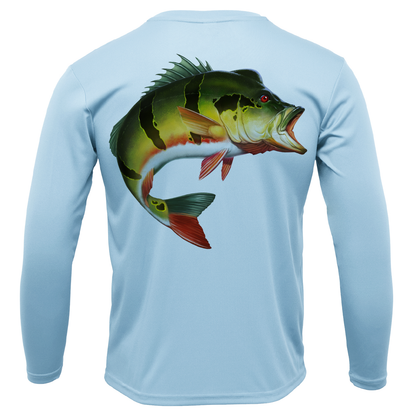 Florida Freshwater Born Peacock Bass Girl's Long Sleeve UPF 50+ Dry-Fit Shirt