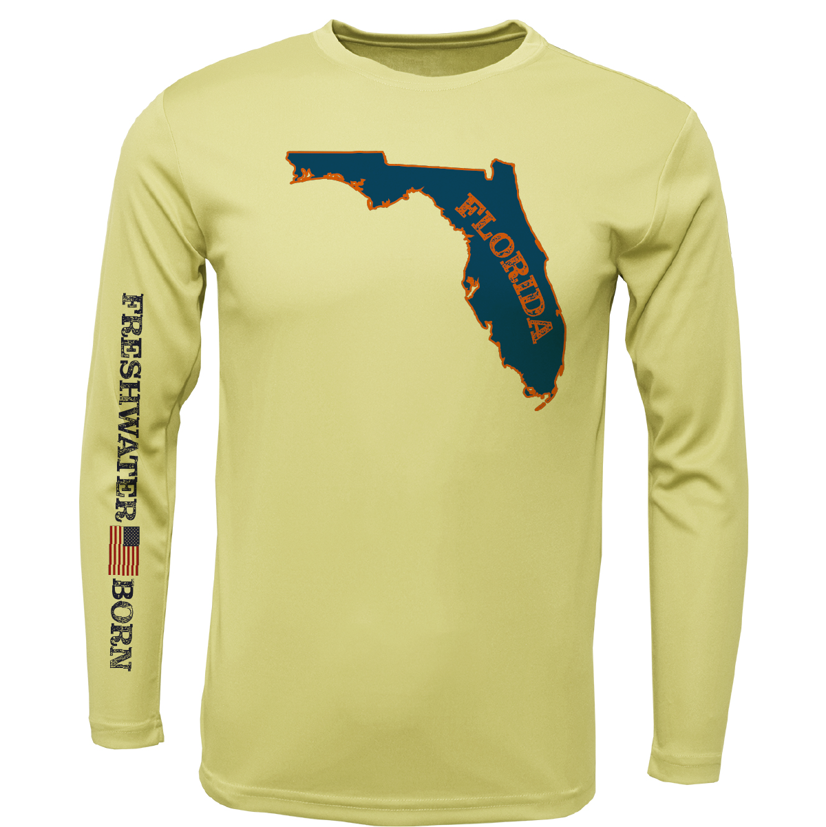 UF Orange and Blue Freshwater Born Boy's Long Sleeve UPF 50+ Dry-Fit Shirt