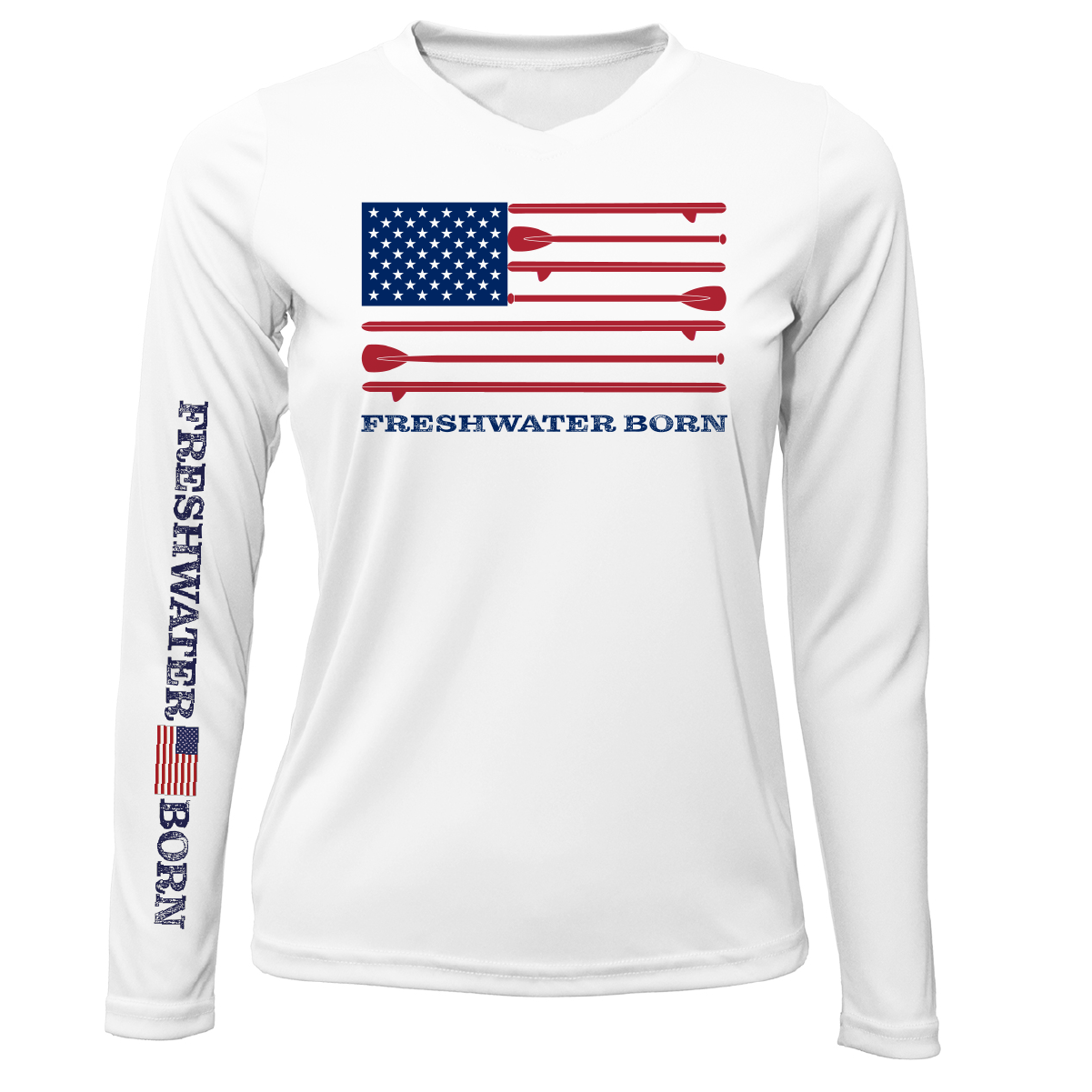 Michigan Freshwater Born SUP Flag Women's Long Sleeve UPF 50+ Dry-Fit Shirt
