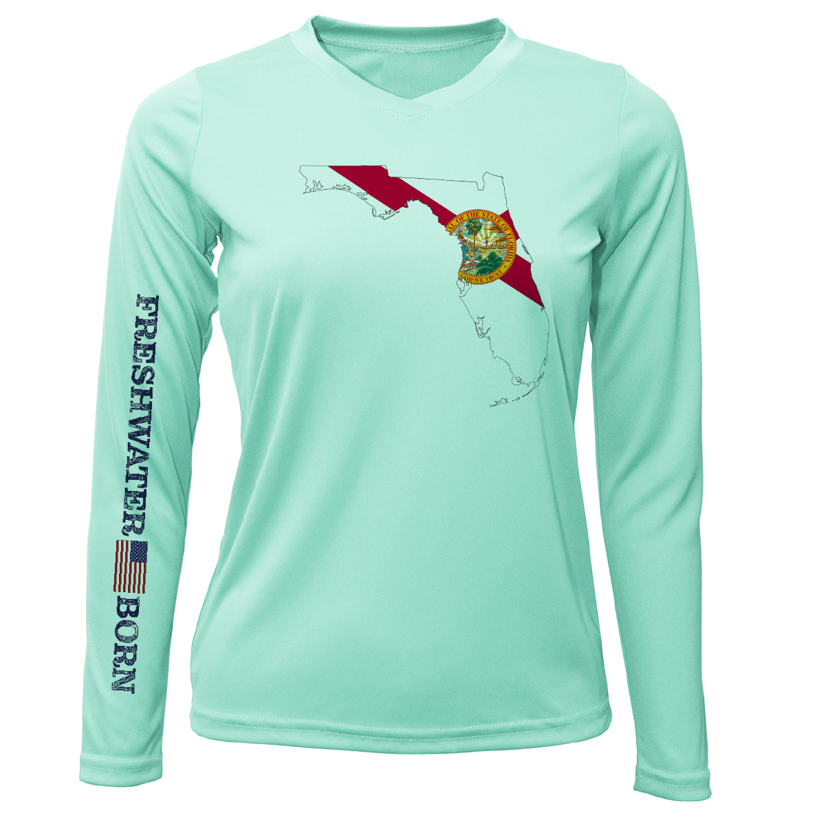 State of Florida Freshwater Born Women's Long Sleeve UPF 50+ Dry-Fit Shirt