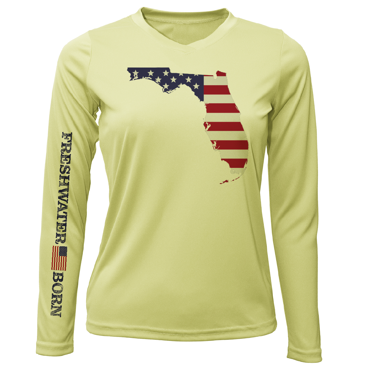 State of Florida USA Freshwater Born Women's Long Sleeve UPF 50+ Dry-Fit Shirt