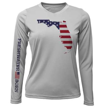 State of Florida USA Freshwater Born Women's Long Sleeve UPF 50+ Dry-Fit Shirt
