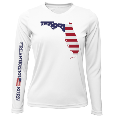 State of Florida USA Freshwater Born Women's Long Sleeve UPF 50+ Dry-Fit Shirt