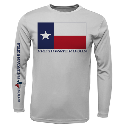 Texas Flag Freshwater Born Girl's Long Sleeve UPF 50+ Dry-Fit Shirt