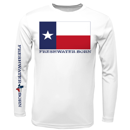 Texas Flag Freshwater Born Men's Long Sleeve UPF 50+ Dry-Fit Shirt