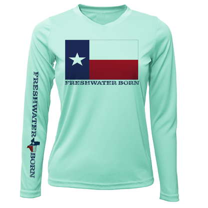 Texas Flag Freshwater Born Women's Long Sleeve UPF 50+ Dry-Fit shirt