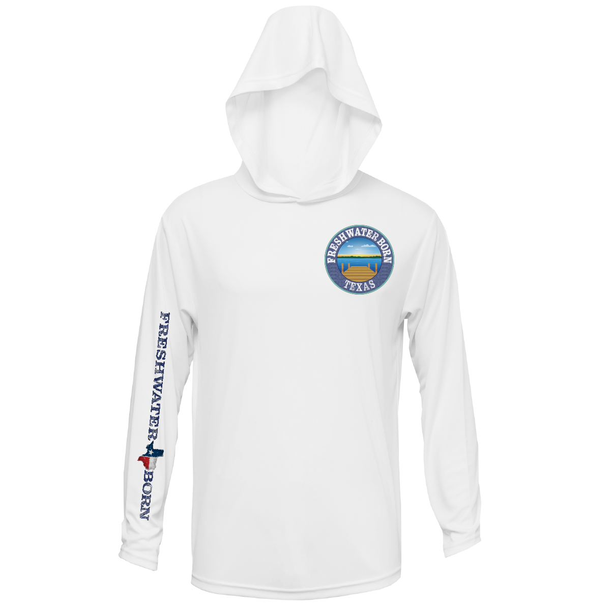 Texas Freshwater Born "Surrender The Booty" Men's Long Sleeve UPF 50+ Dry-Fit Hoodie