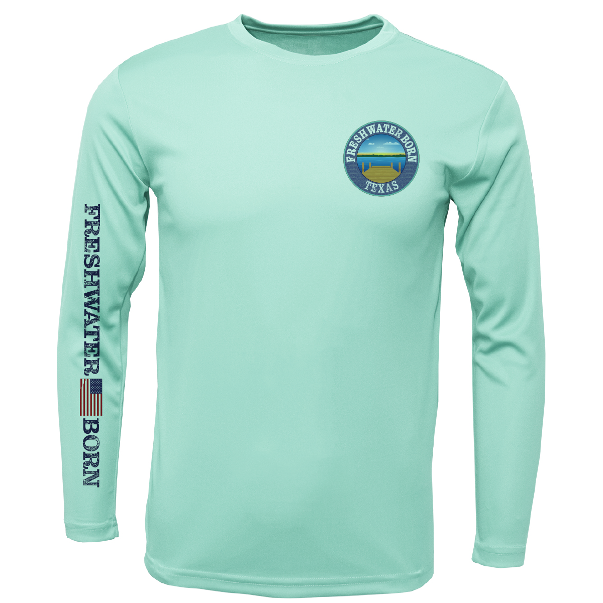 Texas Freshwater Born "All For Rum and Rum For All" Girl's Long Sleeve UPF 50+ Dry-Fit Shirt