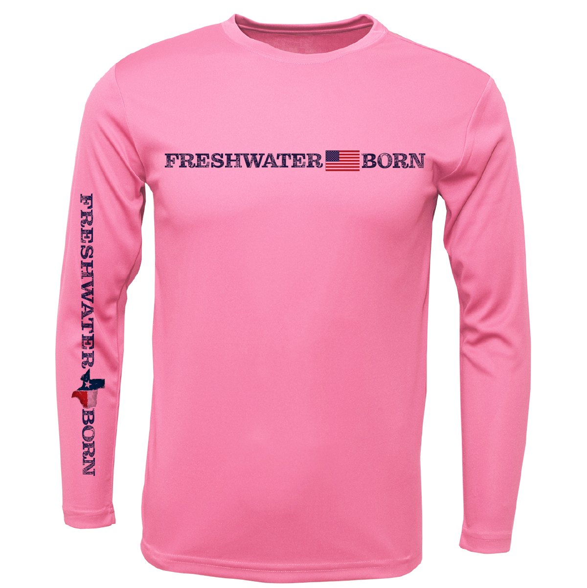 Texas Freshwater Born Linear Logo Girl's Long Sleeve UPF 50+ Dry-Fit Shirt