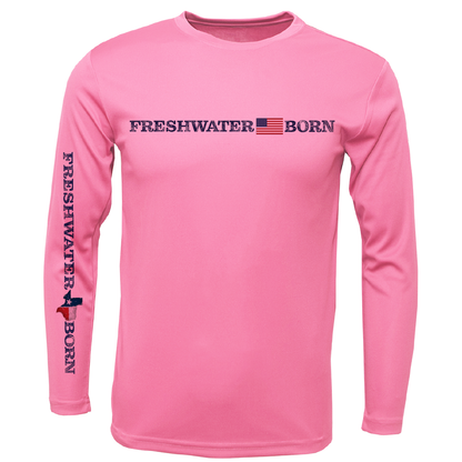Texas Freshwater Born Linear Logo Girl's Long Sleeve UPF 50+ Dry-Fit Shirt