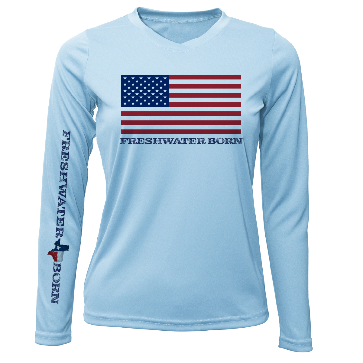 Texas USA Freshwater Born Women's Long Sleeve UPF 50+ Dry-Fit Shirt
