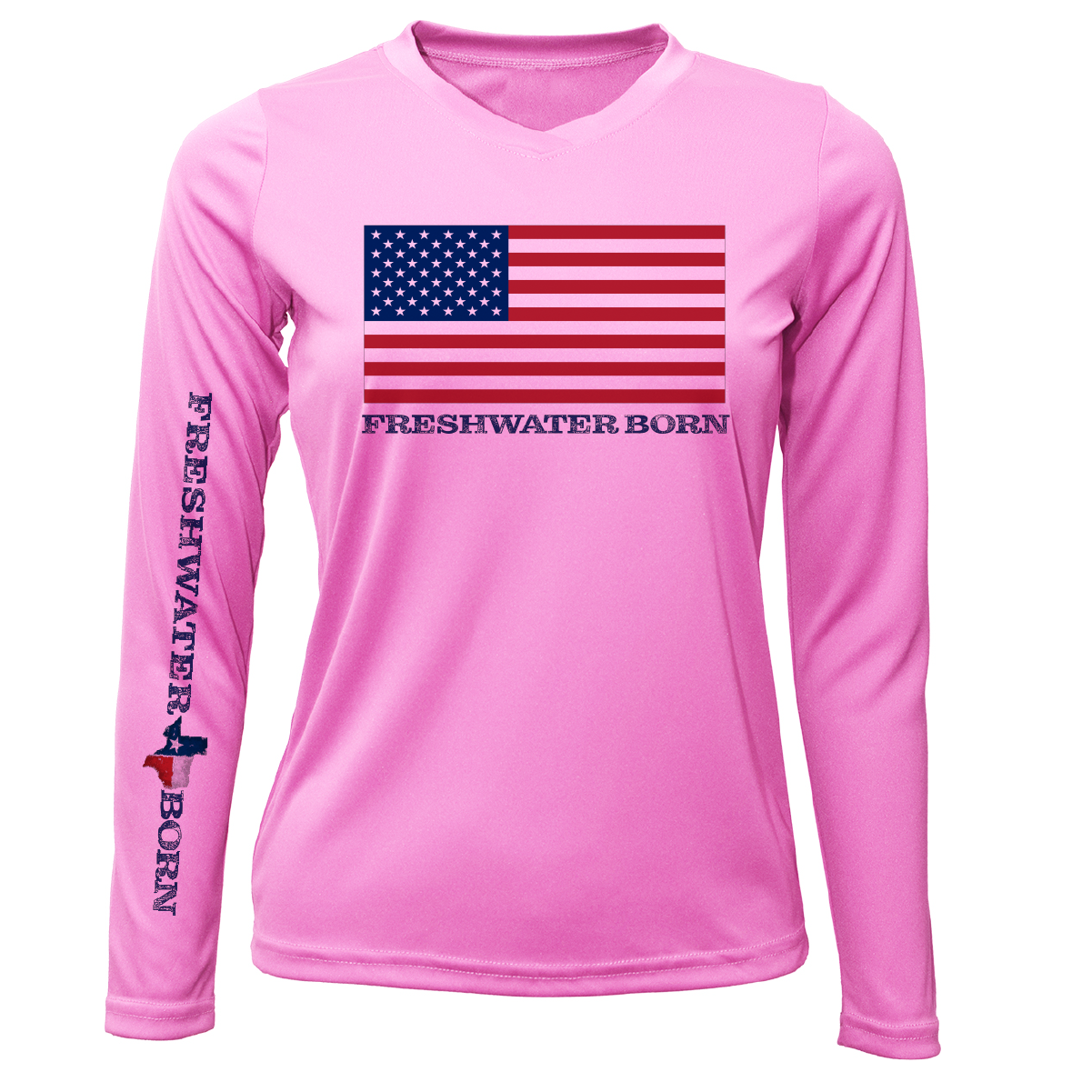 Texas USA Freshwater Born Women's Long Sleeve UPF 50+ Dry-Fit Shirt