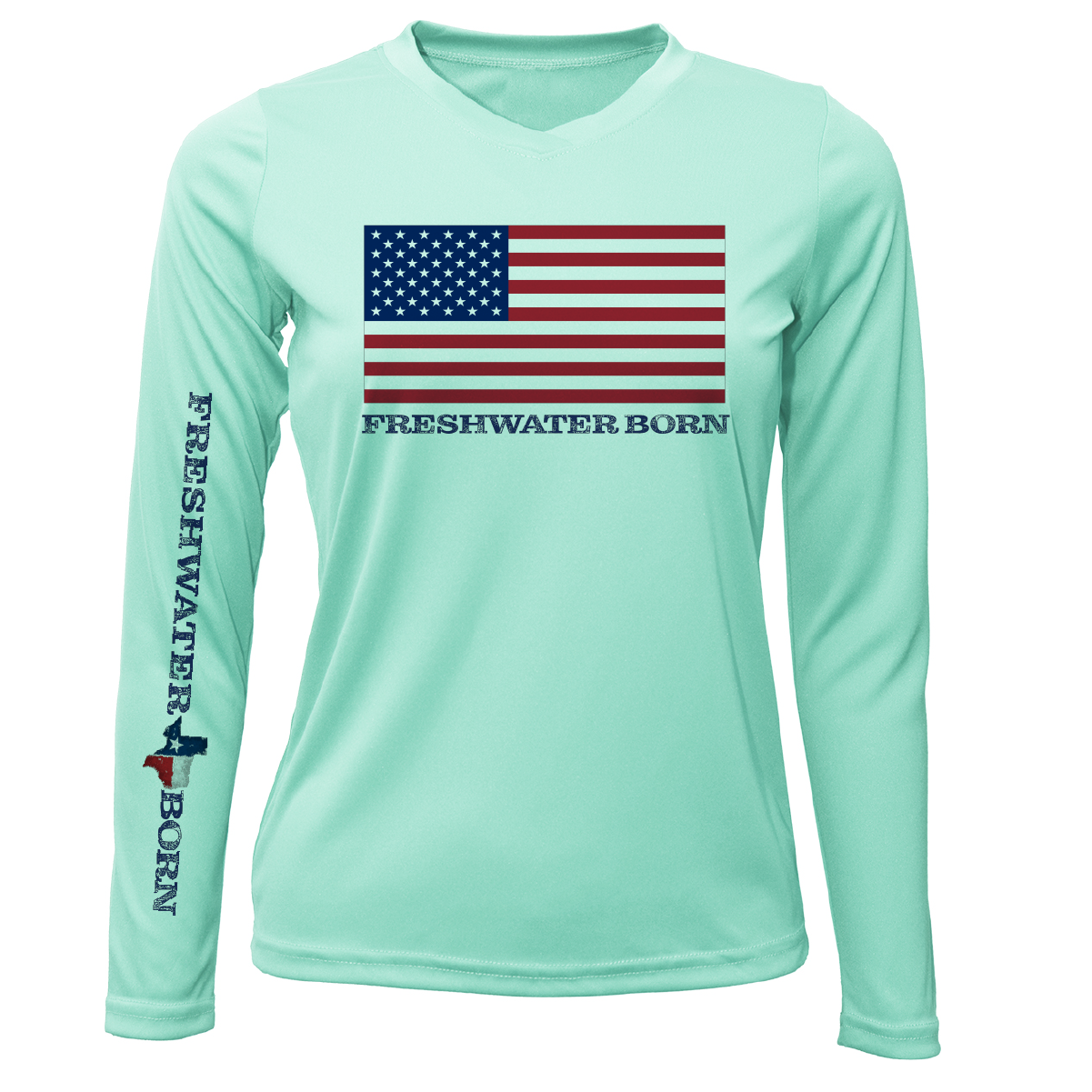 Texas USA Freshwater Born Women's Long Sleeve UPF 50+ Dry-Fit Shirt