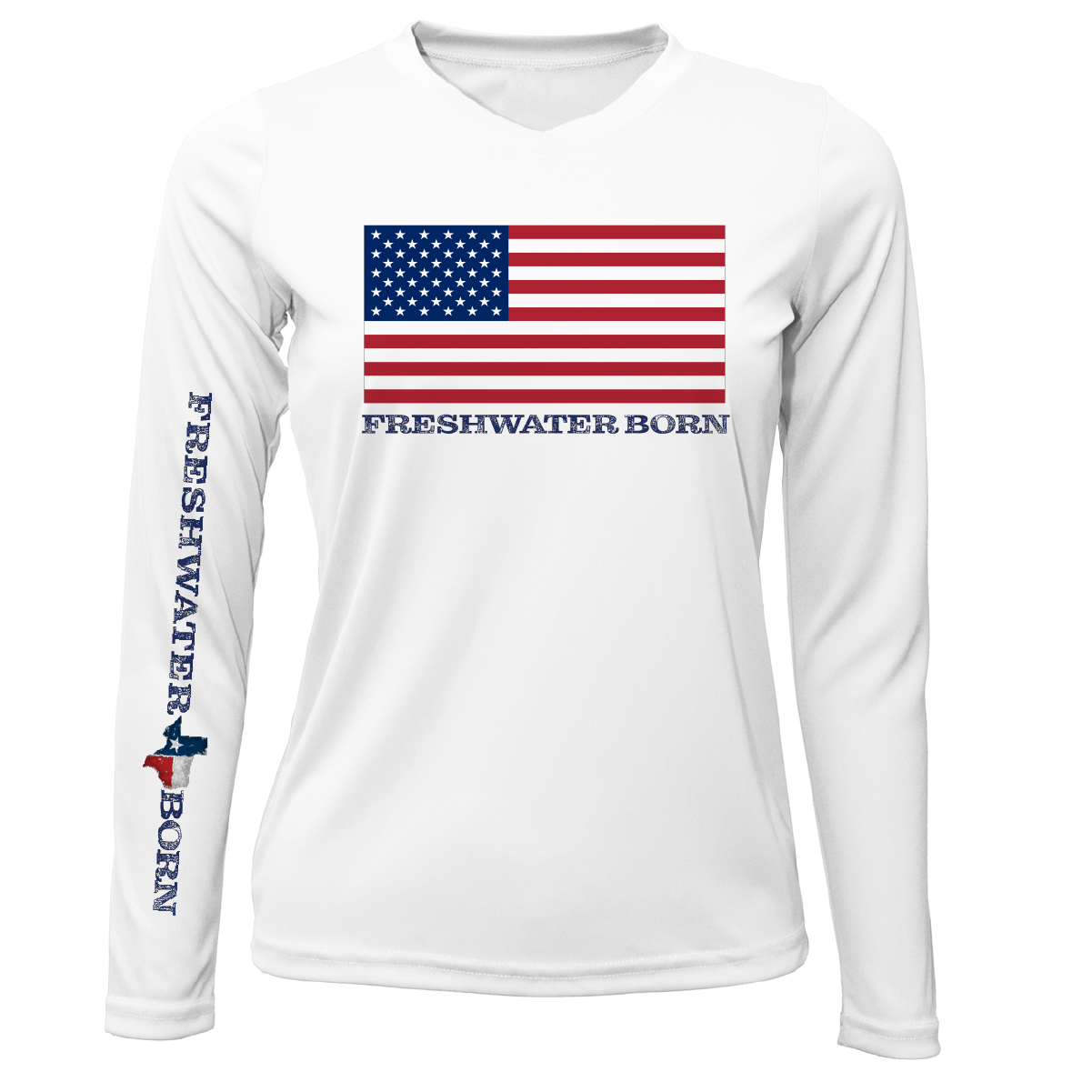 Texas USA Freshwater Born Women's Long Sleeve UPF 50+ Dry-Fit Shirt