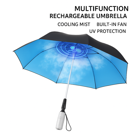 LITEGUEST Multifunction Fan Umbrella Cooling UV Protection Windproof