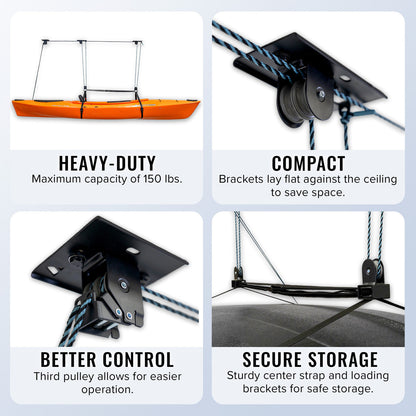 EasyLift Kayak Hoist | Holds up to 150 lbs