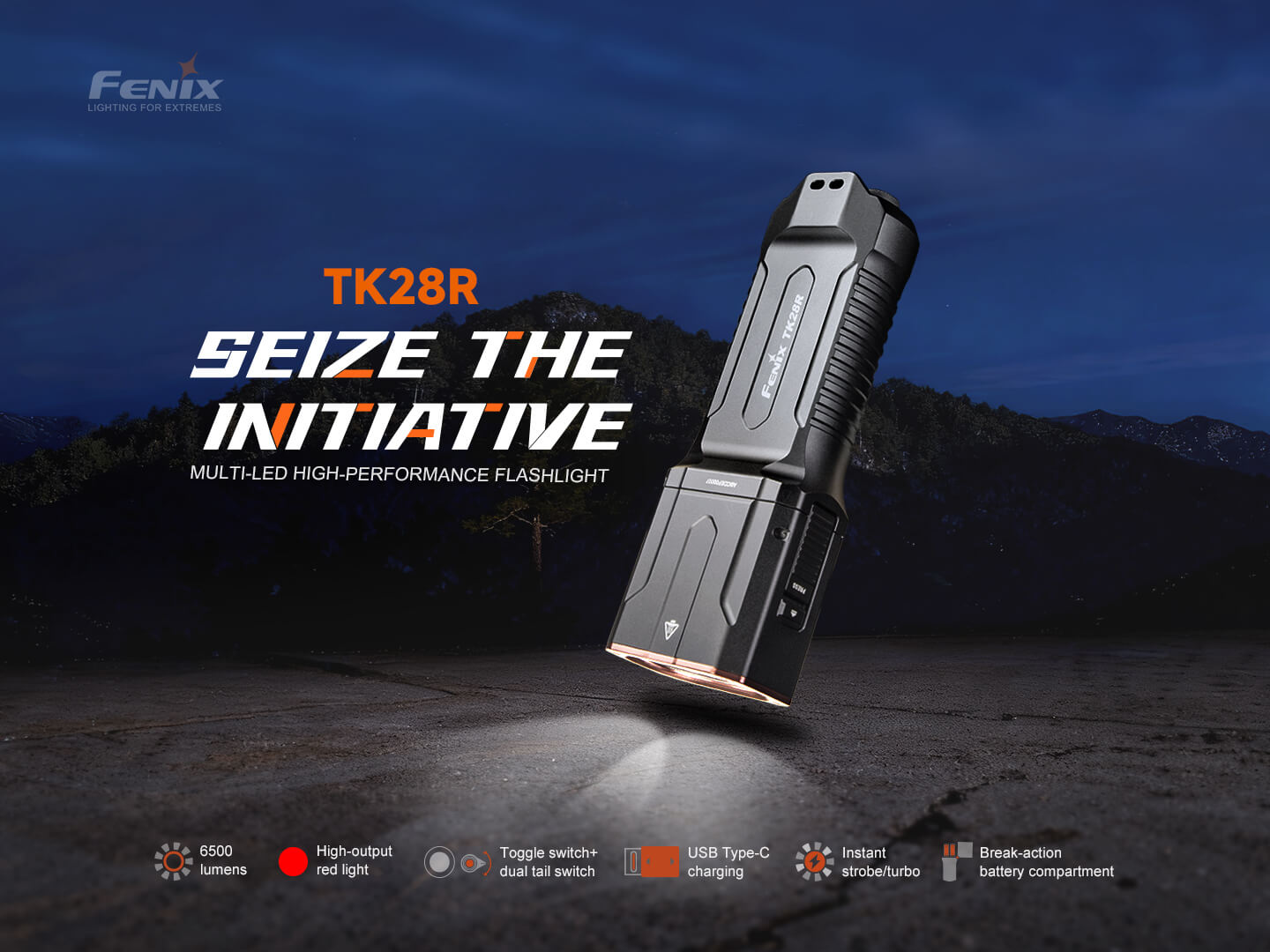 Fenix TK28R Multi-LED High-Performance Flashlight - 6500 Lumens
