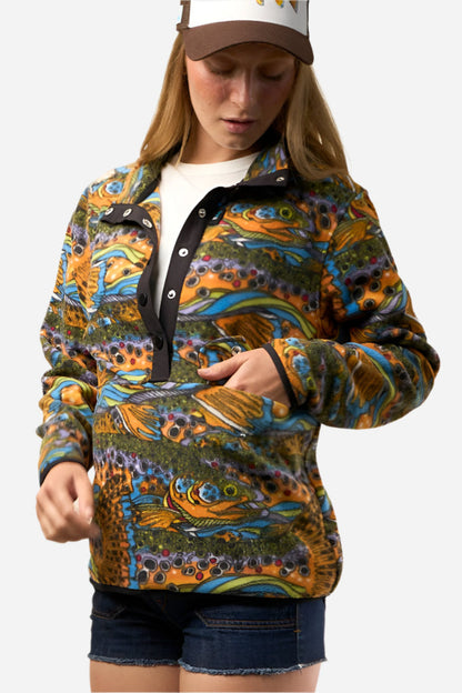 Unbound Brown Riffle Snap Fleece