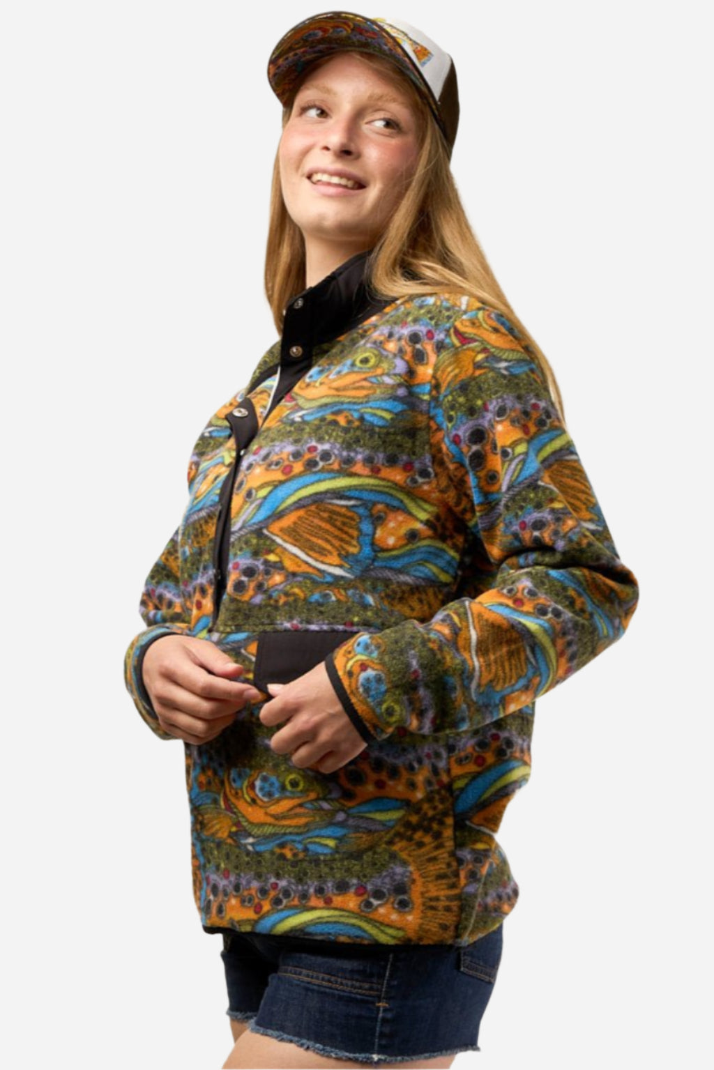 Unbound Brown Riffle Snap Fleece