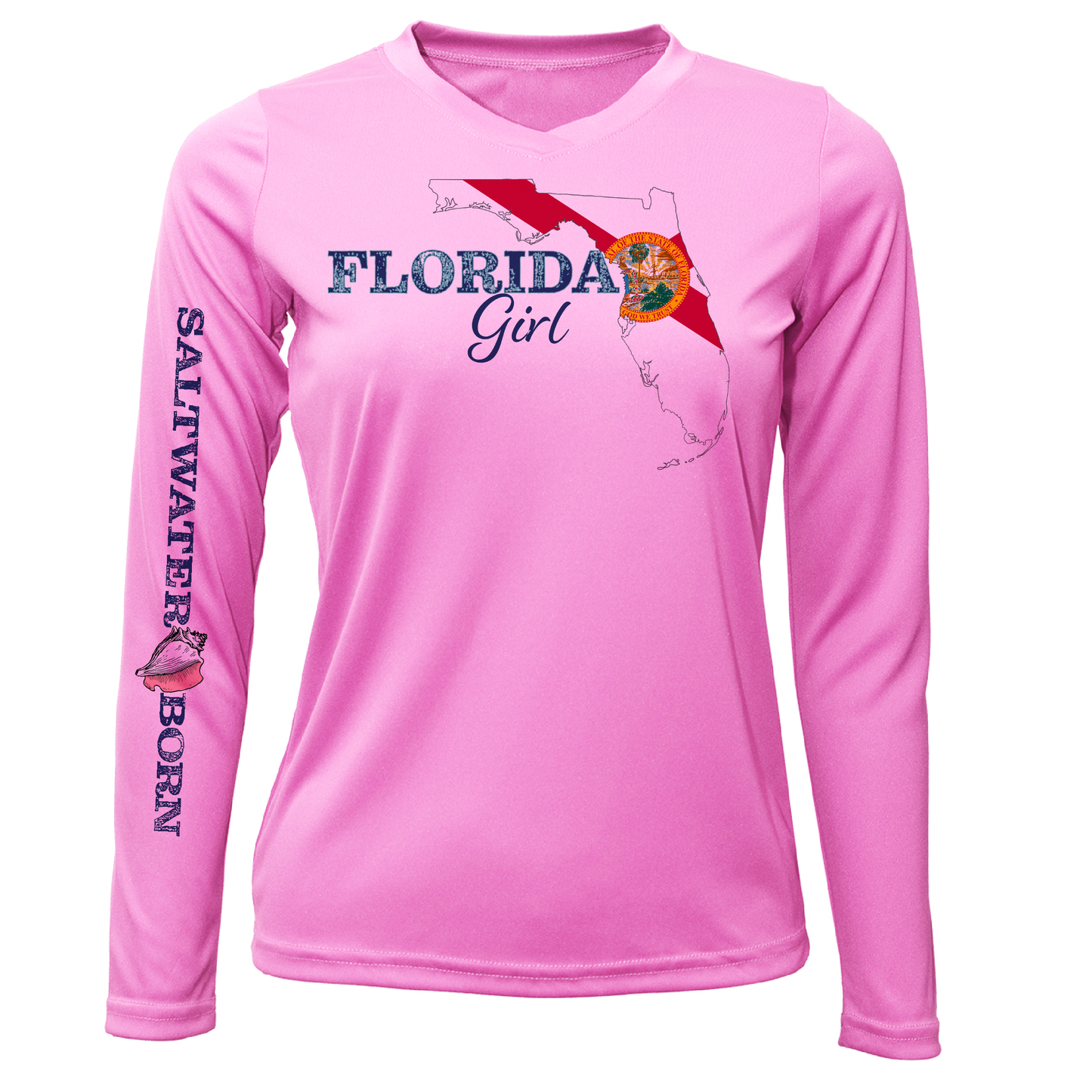 Key West Florida Girl Long Sleeve UPF 50+ Dry-Fit Shirt